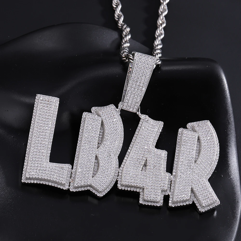 

Custom Iced Out Pendant Full Inlaid Cubic Zirconia Personalized Hiphop Luxury Necklace Choker Exquiaite Jewelry Rapper Men Gift