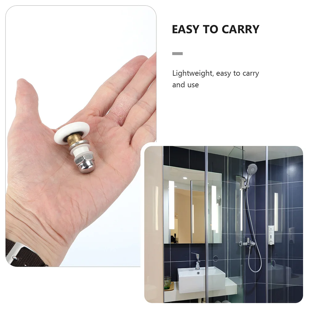 

4Pcs Shower Eccentric Rollers Glass Sliding Door Runners Replacement Smooth Glide Bathroom Door Wheels Ultra Quiet Stable