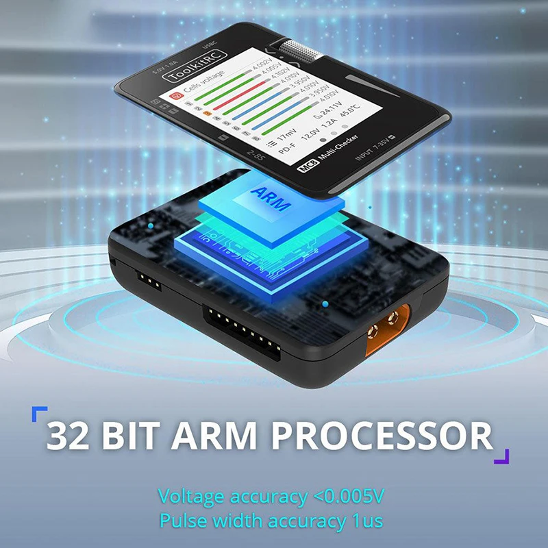 ToolkitRC MC8 Multi-Checker Tester Smart Battery Charger Balancer PD Fast Charging PWM/PPM/SBUS Readout For RC FPV Battery