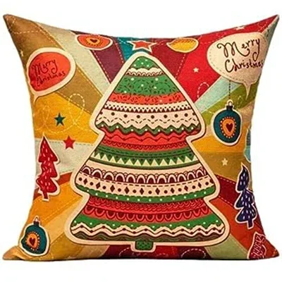 Holiday Christmas Pillow Cover Retro Color Cushion Cover Decorative Home Decoration Gift Sofa 45x45 pillow case