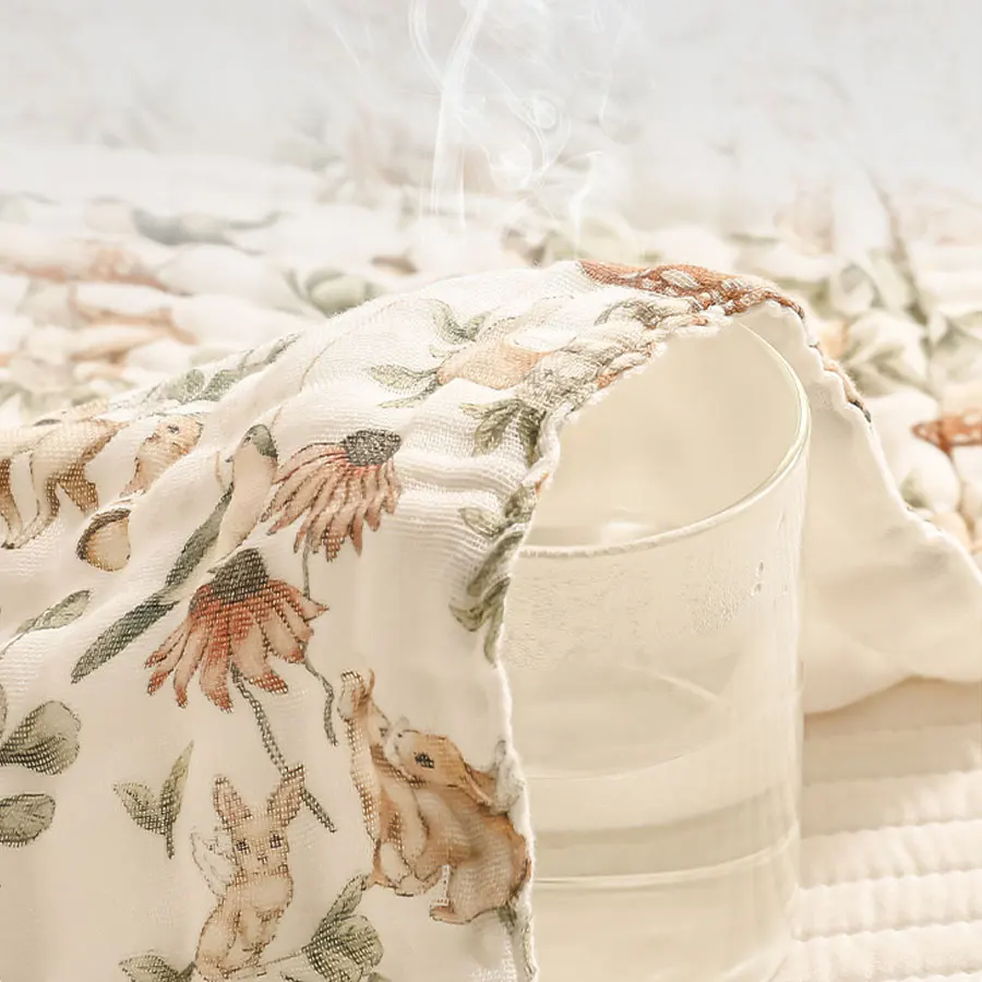 منشفة استحمام للأطفال برسوم كرتونية مطبوعة لحديثي الولادة، بطانية ناعمة ماصة على مستوى A، منشفة حمام من الشاش القطني الخالص، بطانية للأطفال #4