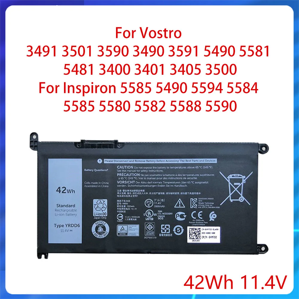 

Новый аккумулятор YRDD6 для ноутбука latitude 3400 3300 3500 3401 3501 3410 3510 3379 3310 Vostro 3491 3501 3590 3490 3591