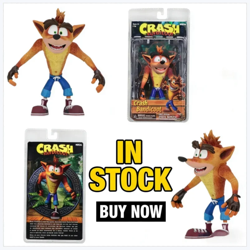 

IN stock NECA Figure Game Crash Bandicoot Sane Trilogy Action Figure Model Toys Bookshelf Ornament Birthday Present For Friends