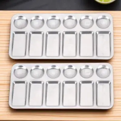 

2pcs Aluminum Palette Paint Mixing Tray for Watercolor Acrylic Student Artist Kids Craft Project Painting Tool Art Supplies