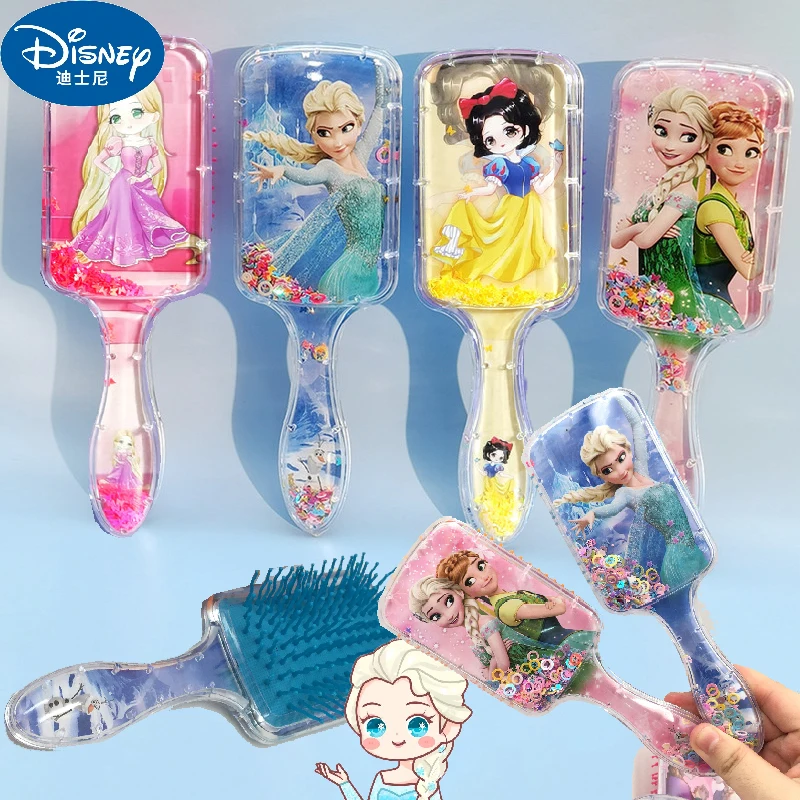 New Disney Anime Frozen Comb Kawaii Elsa Anna Princess Children Comb Cartoon Disney Princess Comb Girl Kids Gifts