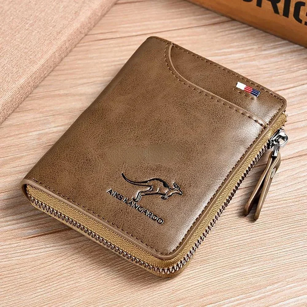 Kangoeroe Portemonnee Mannen Rfid Blocking Pu Lederen Portemonnee Met Rits Multi Business Credit Card Holder Portemonnee Hoge Kwaliteit