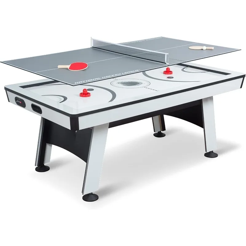 Multi-Game Tables, Play 2-in-1 Air Hockey Table with Table Tennis Top - Perfect for Family Game Room, Adult Rec Room, Basements