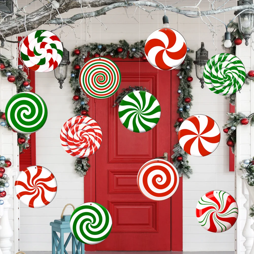 Christmas Outdoor Sign Decorations 24 Pcs Double Sided Ornaments for Yard and Garden Use Weatherproof Plastic Construction