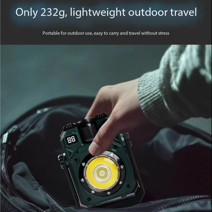New LED Solar Camping Camping Lamp Multi-light Source Waterproof Magnetic Type-c Rechargeable COB Work Lamp