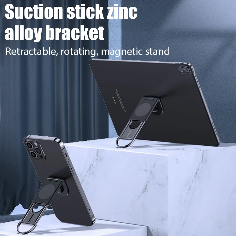 Ultra Thin Mini Metal Folding Mobile Phone Holder Stand Alloy Invisible Portable Phone Kickstand Bracket Desktop Phone Holder