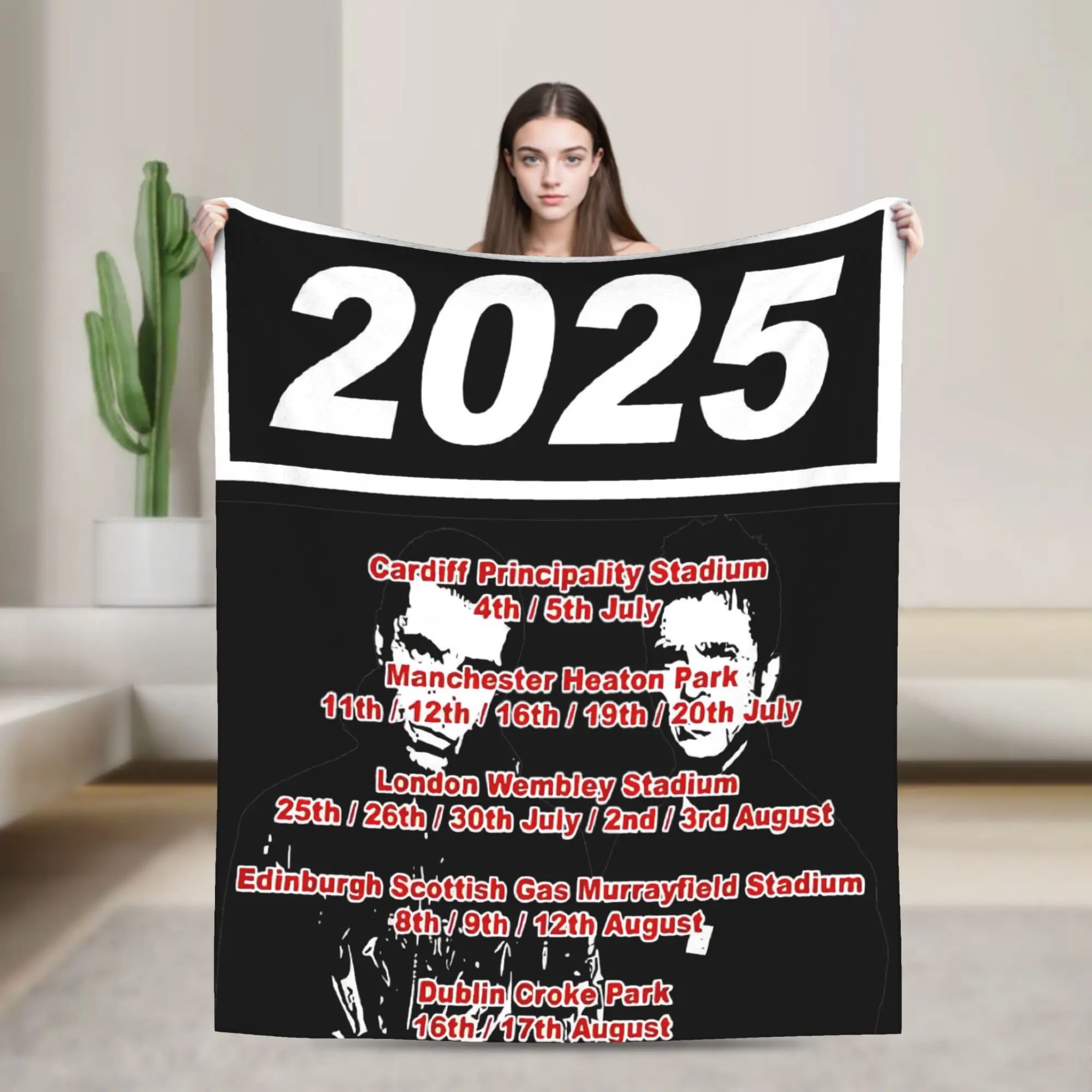 O-Oasis style 2025 Tour Dates Blanket  Flannel Throw Blankets Summer Air Conditioning Decoration Soft Warm Bedspreads