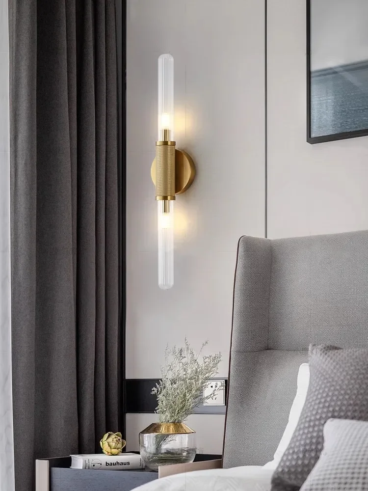 Nordic Designer Luxury Restaurant Bedroom Bedside Wall Lamp Modern Background Wall Model Room Sconce Simple LED Decorative Light