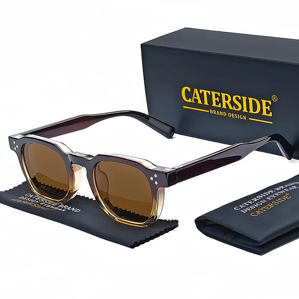 CATERSIDE Modische Herren-Sonnenbrille Markendesign Quadratische Punk-Sonnenbrille Damen Outdoor Reise Party Dekoration Geschenk Brille UV400 – Detail 19