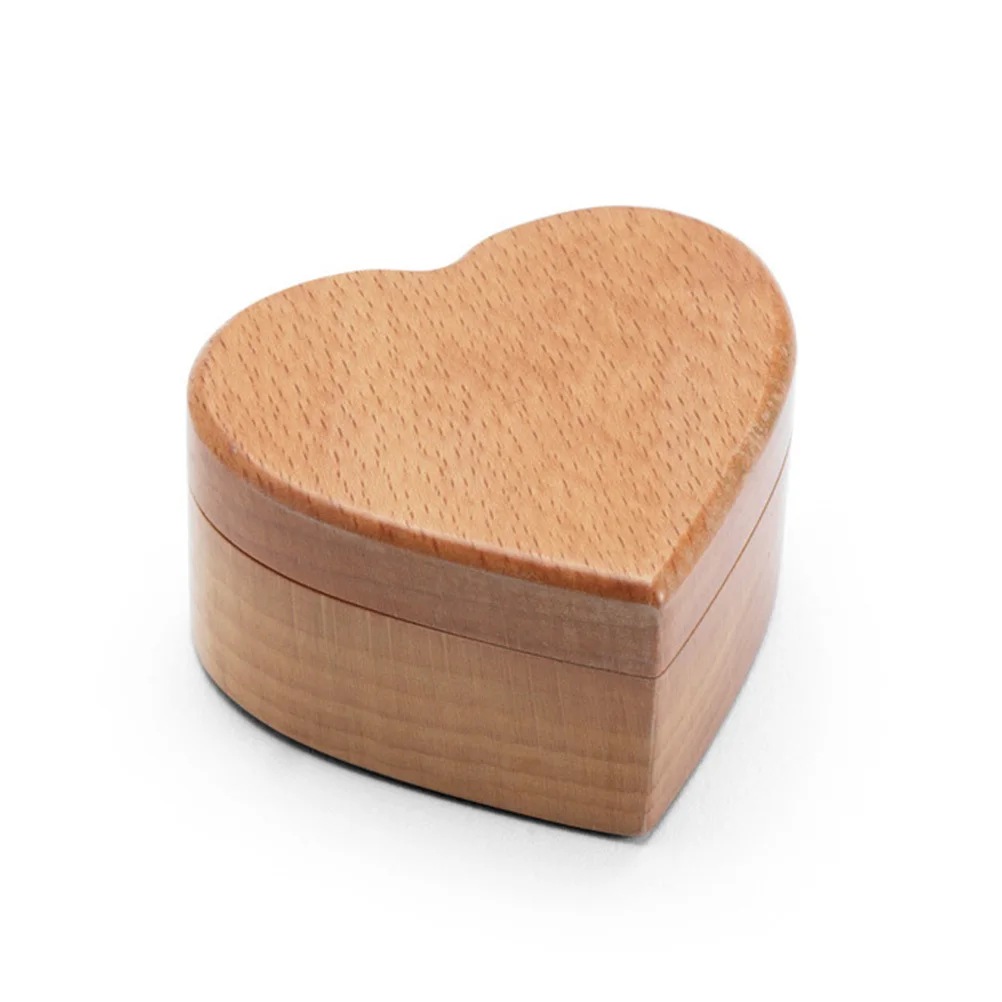 Vintage Beech Jewelry Organizer Heart Shape Box for Wedding Valentine's Day Scratch Protection Storage Case Jewelry Organizer
