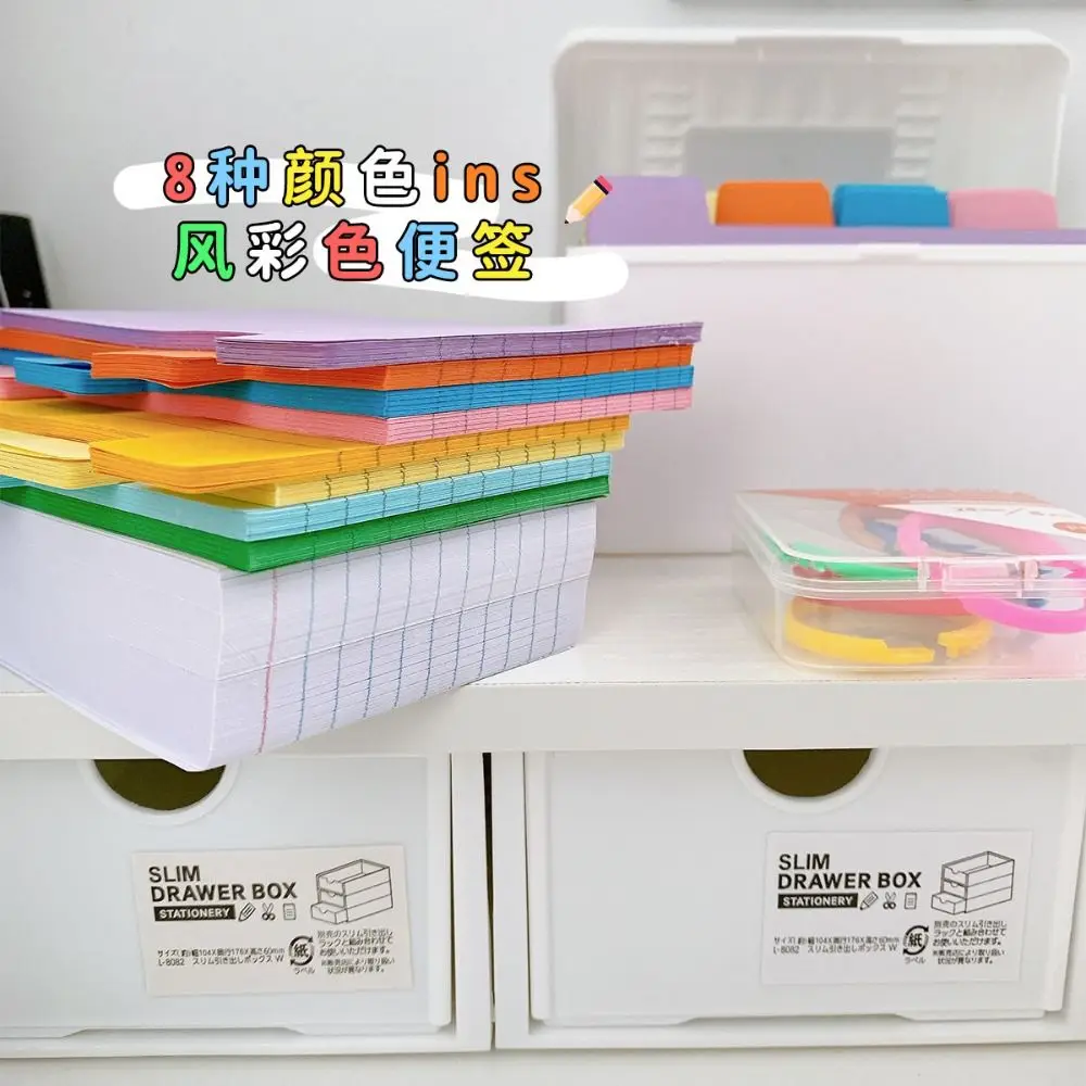 200 Sheets Horizontal Line Index Cards High Quality Binder DIY Memo Pads Colorful Pocket Notebook Gift