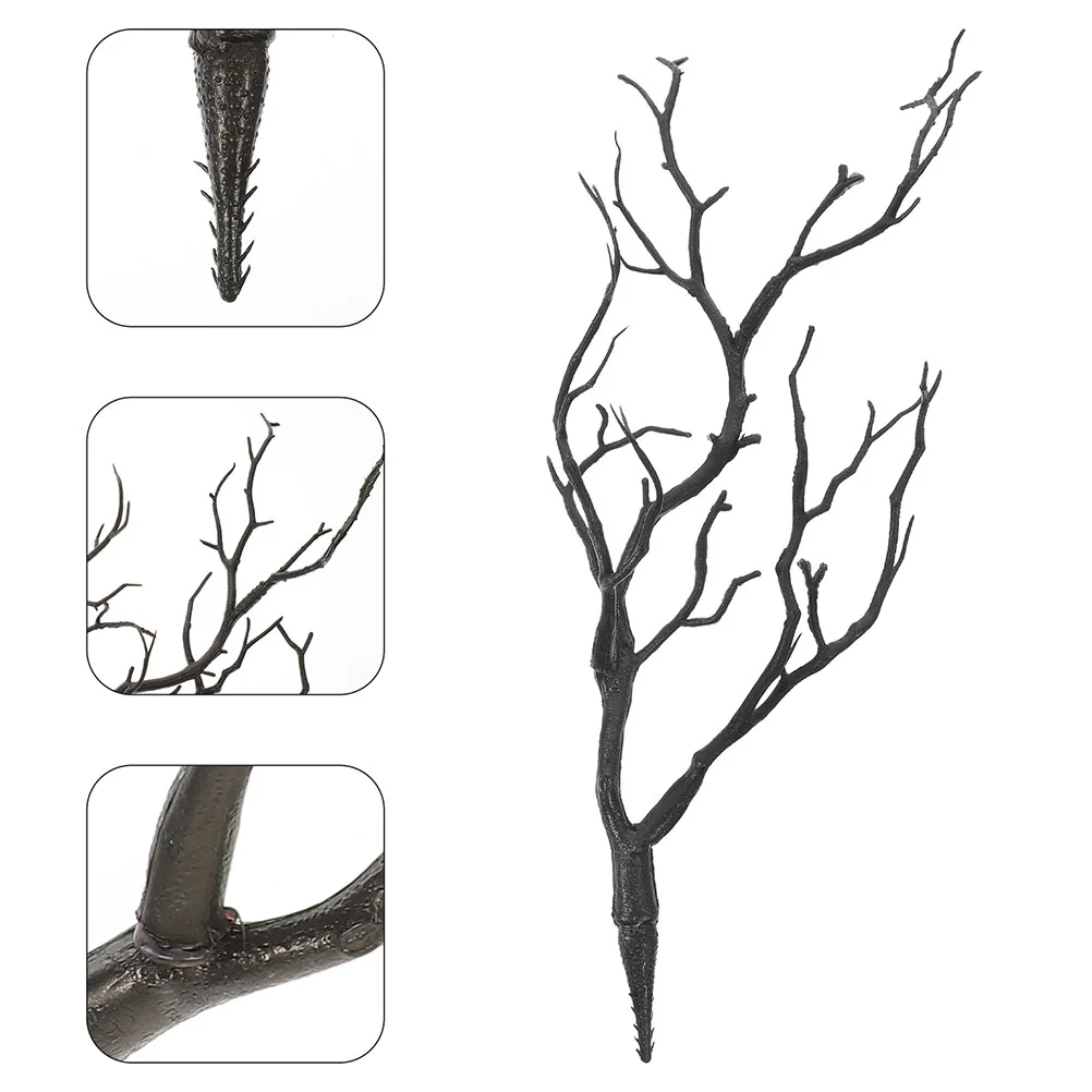 

6 Pcs Plant Faux Antler Accessories Artificial Fake Shaped Tree Branch Stem Decors Decorate Branches Simulation Black