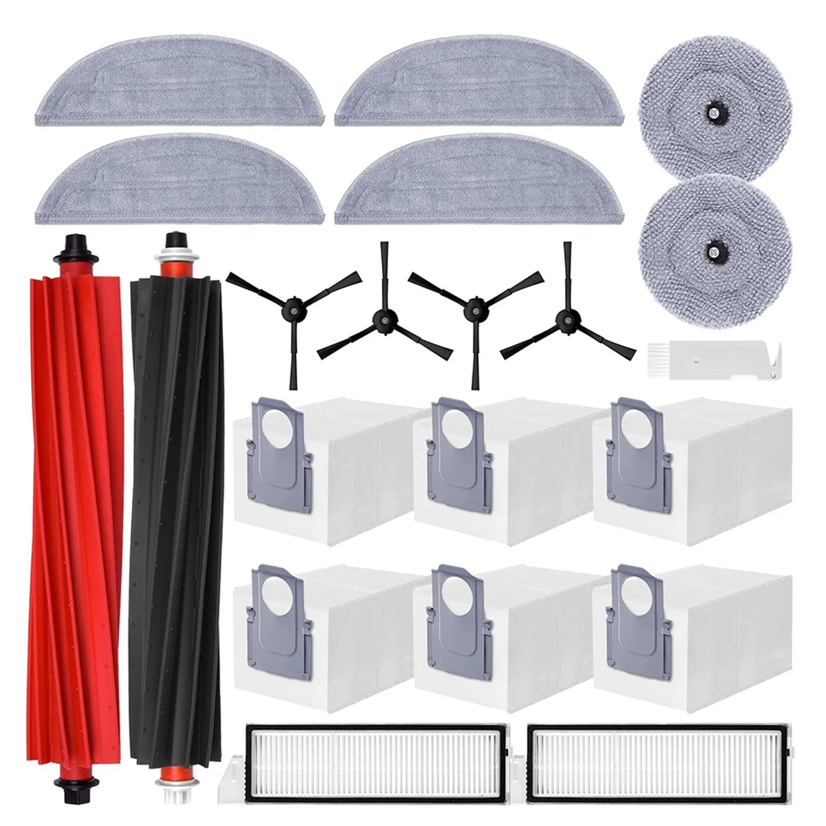 Accessory Set for S8 Maxv Ultra, Dust Bags Main Roller Brush Side Brushes Filter 6mop Cloths,Vacuum Accessories