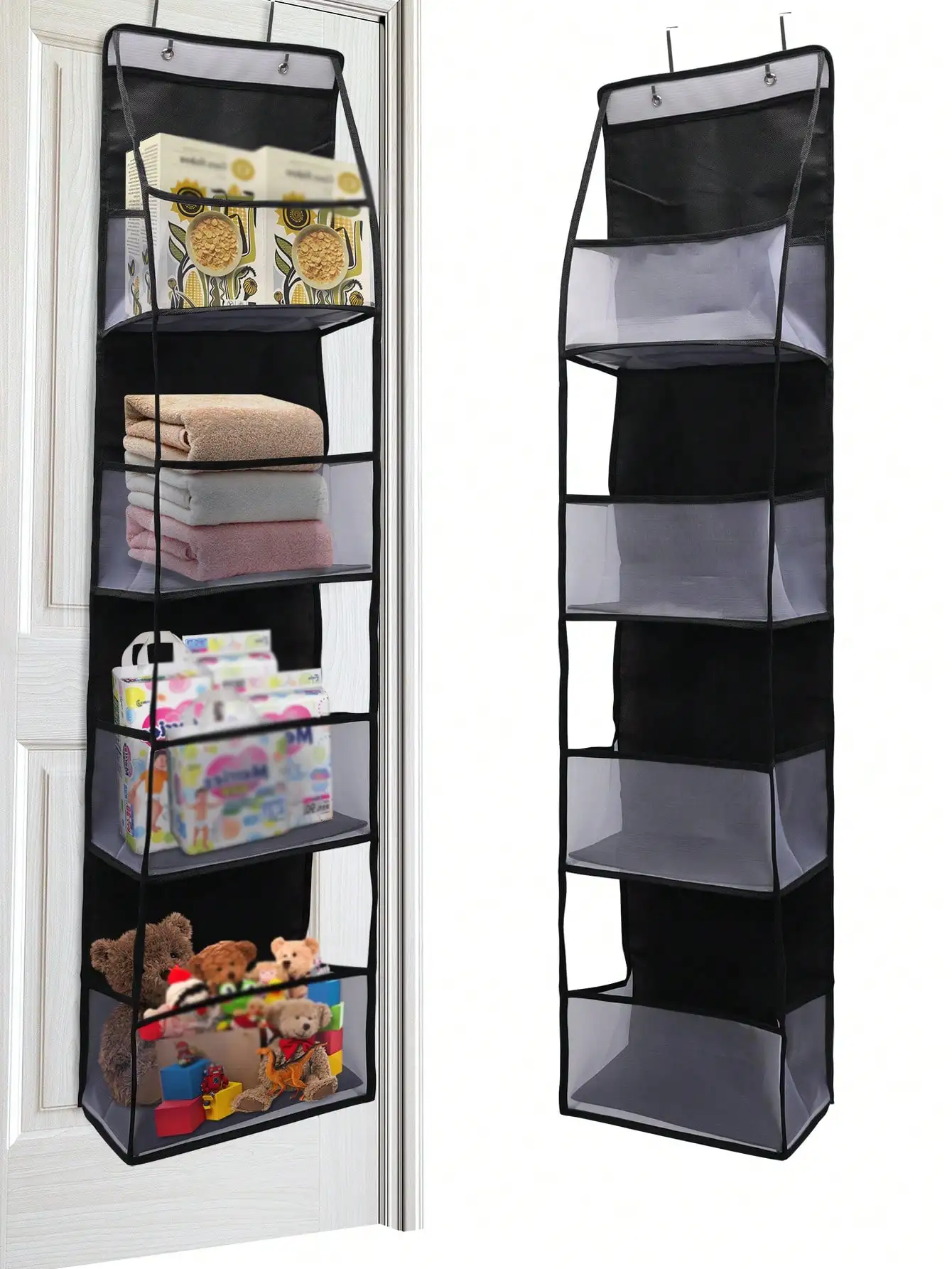 1 قطعة 4 طبقة فوق الباب منظم معلق ، منظم تخزين معلق على الحائط لمستحضرات التجميل ، حامل شبكي ذو سعة كبيرة مع شفاف #1