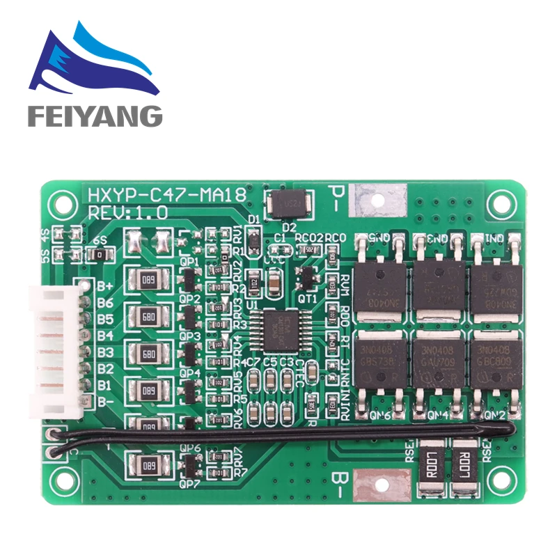 4S/5S/6S/7S BMS 16.8V 21V 20A 18650 Li-ion Lmo Ternary Lithium Battery Charger Protection Board Balance And Temperature Protect