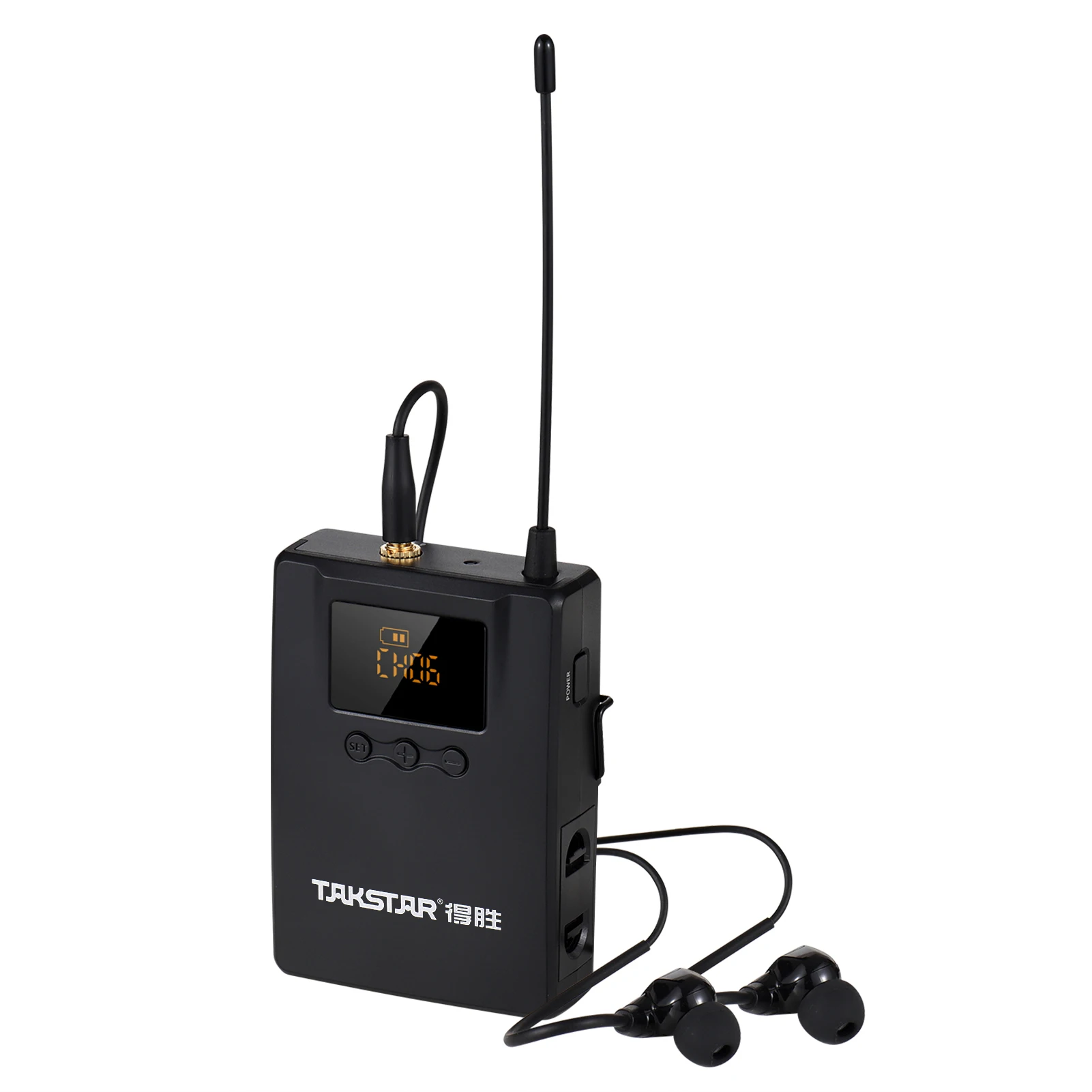 TAKSTAR WPM-300R Wireless Audio Receiver In-ear Earphone UHF Bodypack Receiver LED Digital Display for Stage Studio Simultaneous