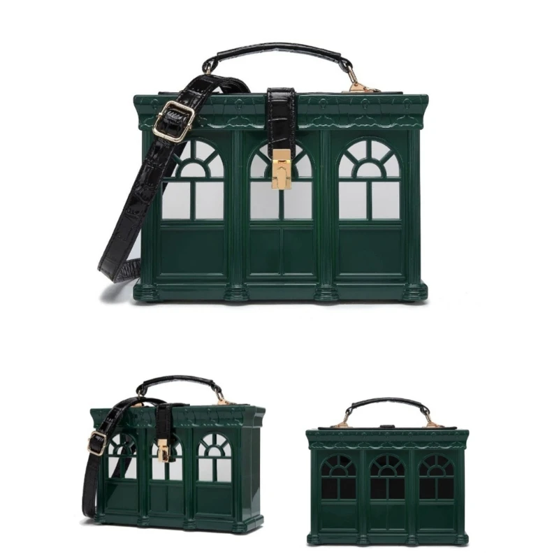 House Acrylic Box Shaped Shoulder Bag Tote Crossbody Handbag for Women Girls