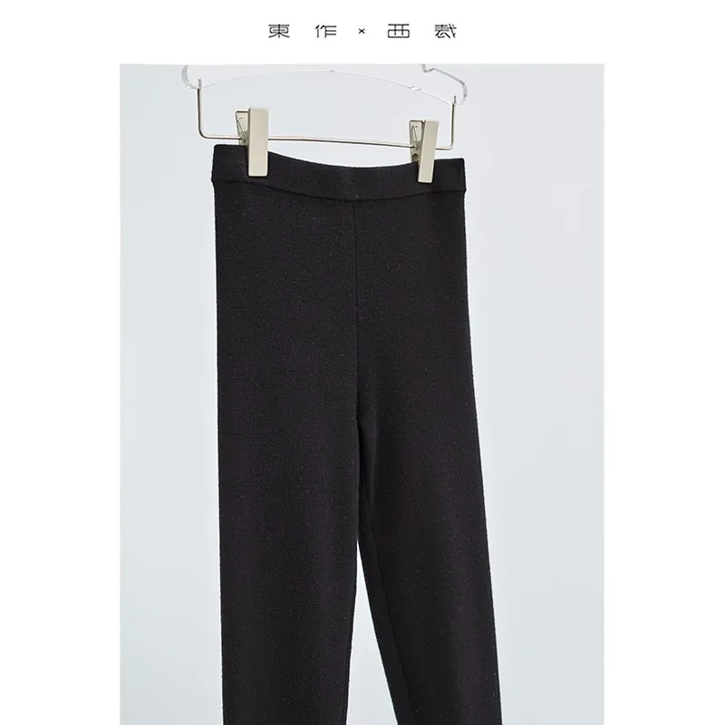 Leggings 100% lana ~ Pantalones antideslizantes, adelgazantes y cálidos, versátiles para uso diario, mallas gruesas de estilo otoño e invierno para mujer