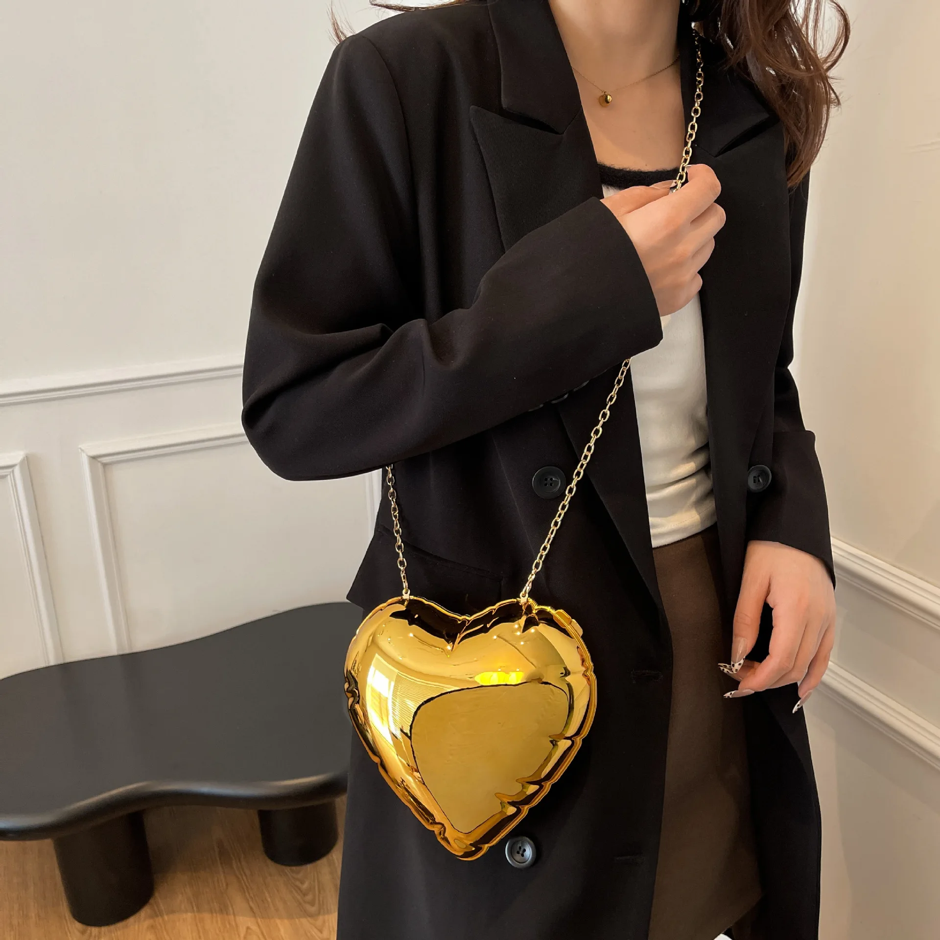 

Милая акриловая сумка через плечо Bubble Heart для женщин, элегантный клатч для вечерней вечеринки, модная прозрачная сумка через плечо Y2K