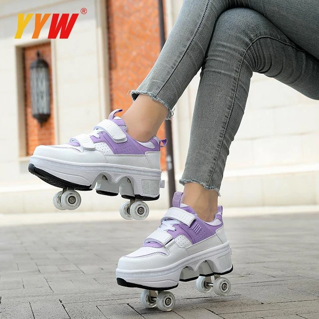 Zapatillas con ruedas para ninos y mujeres zapatos con 4 ruedas patines para adultos Runaway Parkour