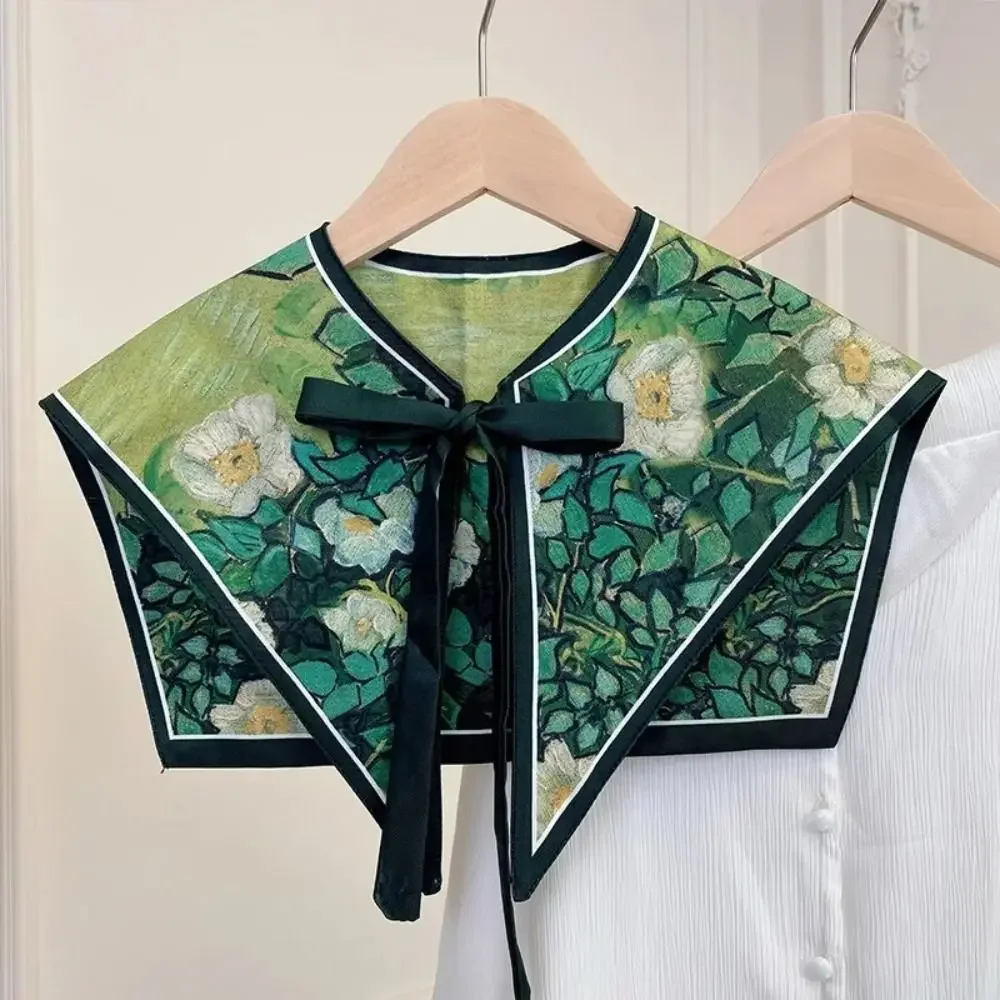 Fashion Detachable Shirt Fake Collar Floral Pattern Half Shirt Necklace Shawl False Fake Collar Vintage Women Shoulder Wraps view 5