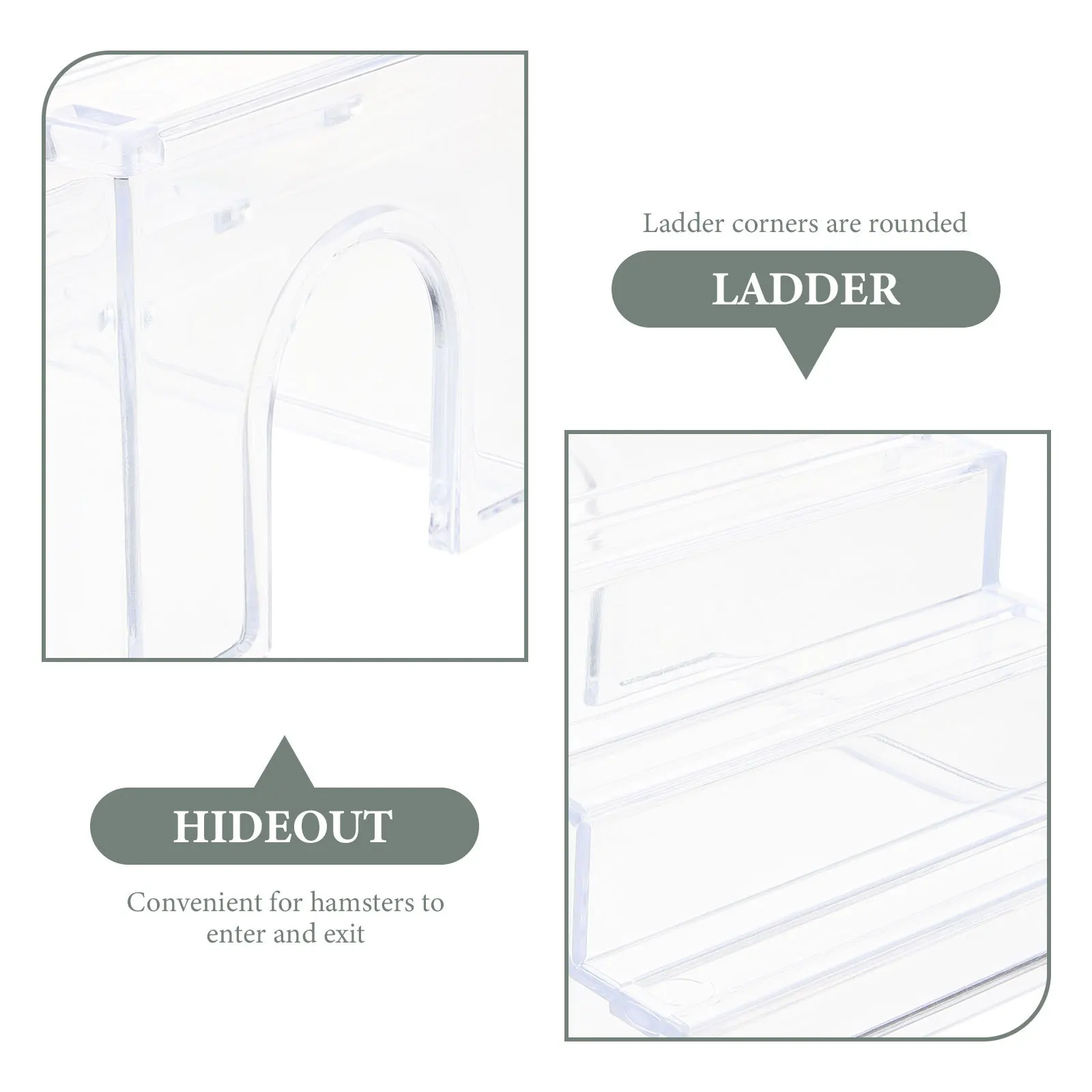 سلم أكريليك للحيوانات الأليفة، منحدر تسلق شفاف للهامستر وخنازير غينيا، تصميم قوي وخفيف الوزن، حل تمرين ممتع للصغار