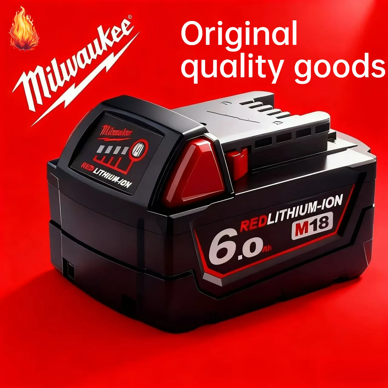 

Original Milwaukee M18 M18B6 Battery Original 18V XC 6.0Ah High Capacity Li-ion Battery for All Milwaukee M18 System Power Tools