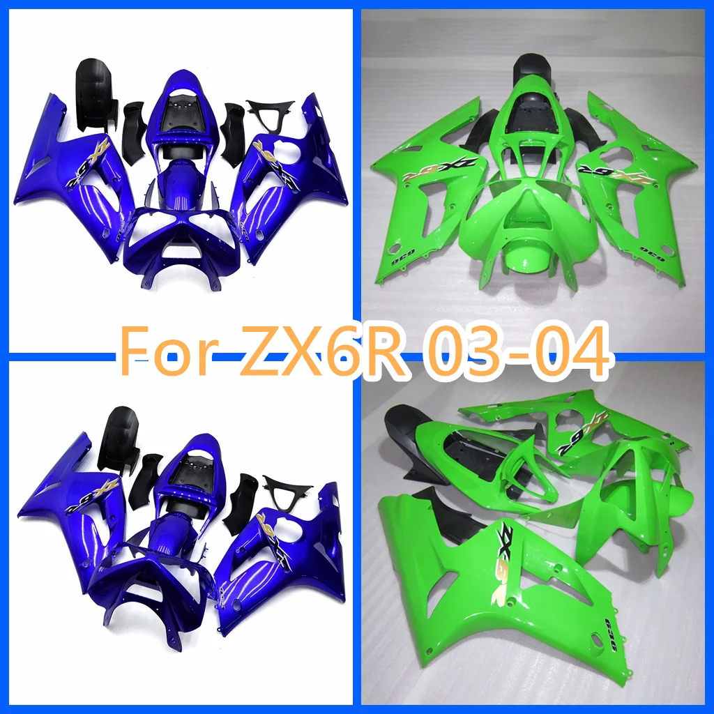 Painted Full Fairing Kit for KAWASAKI ZX 6R 03 04 ZX6R 2003 2004 ABS Plastic Injection Body Rebuild Street Bike Bodywork Parts