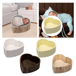 Newborn Baby Photography Baskets Photo Background Baby Photos Props Decor Tub, Heart Shape Box Infants Pos Shooting Accessories