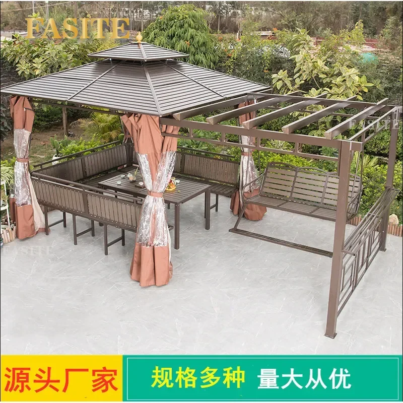 For Outdoor Grape Trellis Galvanized Solid Wood Pavilion Garden Courtyard Villa Rooftop Awning Sturdy Weather Resistant Decor