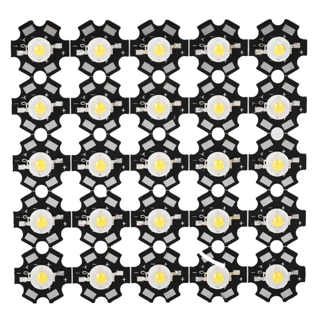 25pcs Aluminum Substrate LED Bead Spotlight Bulb 260-280LM 3.2-3.4V Integrated Chip Light Source 3W LED Chip Light DIY Lighting