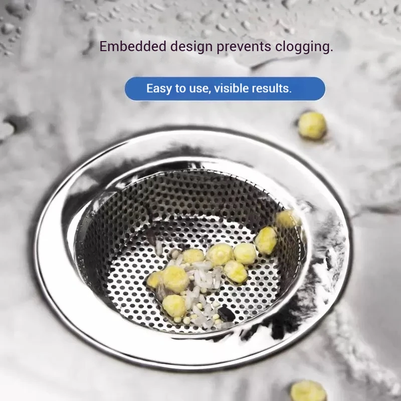 3-Pack Suitable for Standard Kitchen Sinks, Suitable for Home and Commercial Kitchens, Prevents Clogging, Polished Surface, Durable, Double-Layer Anti-Clogging Sink Filter, 304 Stainless Steel Kitchen Drain Basket