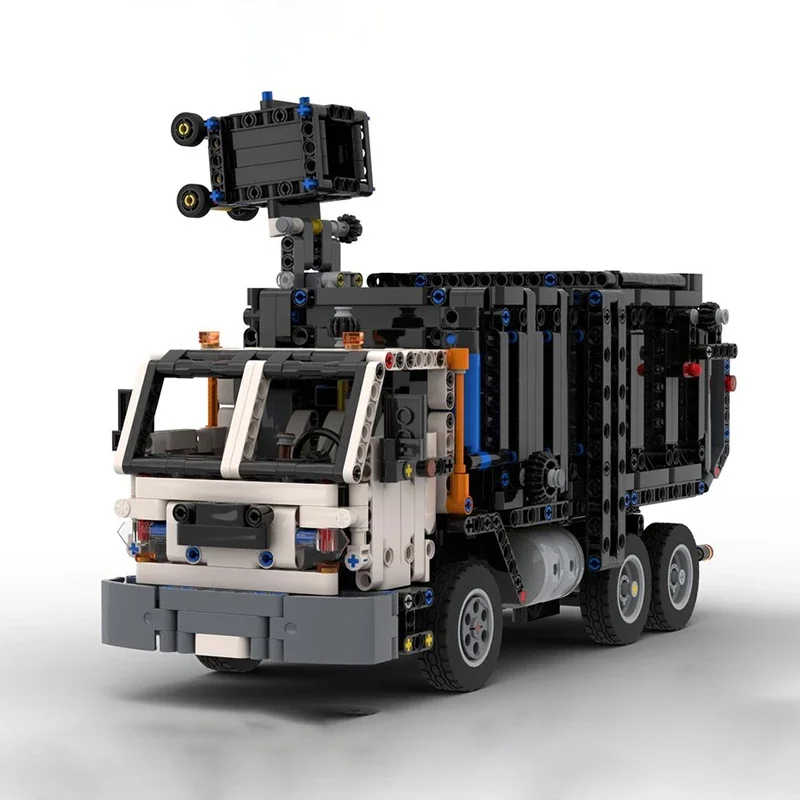 Urban Car Model Moc Building Blocks Modular Garbage Truck Model Technology Brick Assembly Famous Scene Construction Toy Holiday