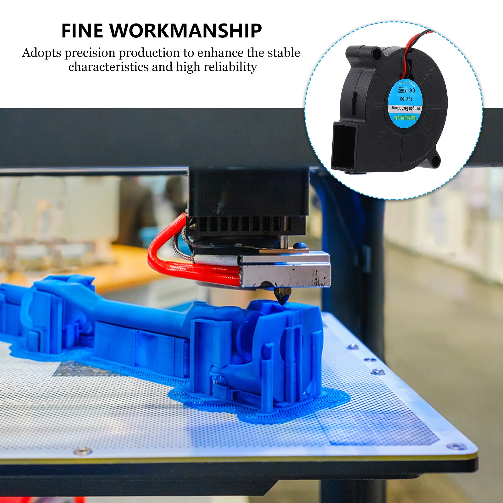 

3Pcs Turbine Dc Blower Fan 3D Printer Cooling Parts High Airflow Heat Sink Extruder Long Life Stable Bearing 3D Printer Blow Fan