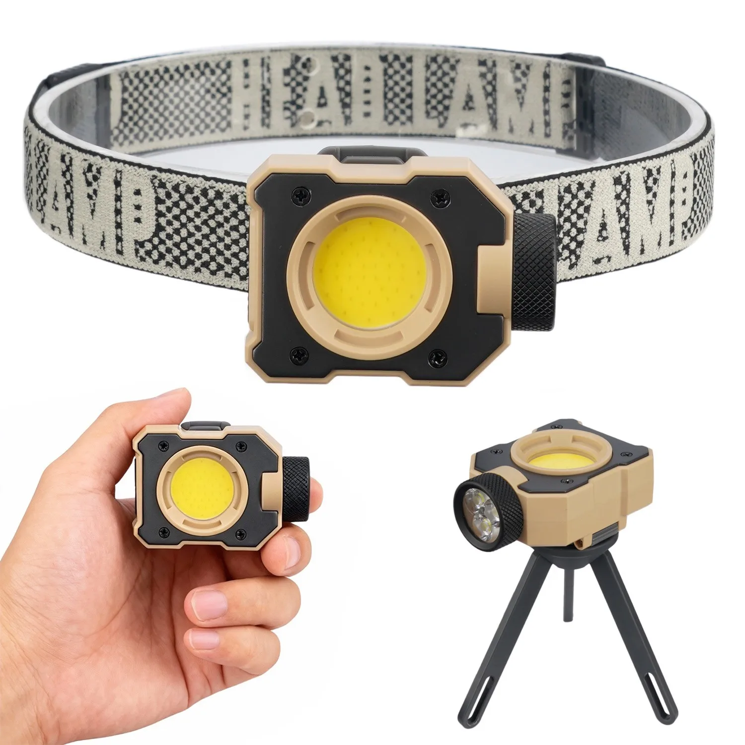 Versatile Portable Rechargeable COB Headlamp with 7 Multiple Modes Long Runtime Great for Emergency Use Camping Hike Work Light