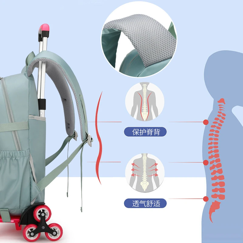 School Bags Wheeled Backpack for Kids Girls Rolling Backpacks Bag Child Orthopedics School Backpack On wheels Trolley Travel Bag