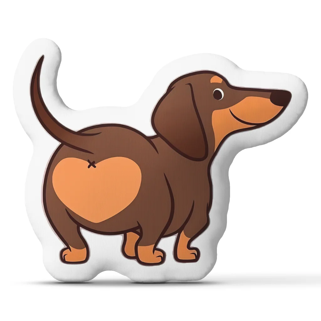 Dachshund Dog Shaped Throw Pillow Heart Wiener Dog Cushion Stuffed Decorative Pillow for Dog Lovers Sofa Home Decor Gift