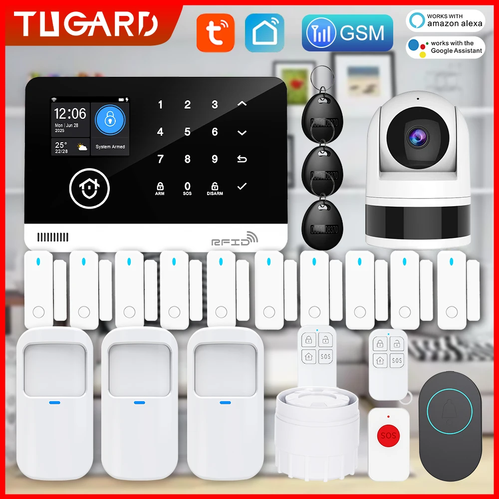 Reliable Home Security Alarm Host: Smart Control, Loud 110dB Siren, No Subscription Needed with IP Camera