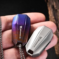 3D Double Tube 120DB Training Whistle Colorful Titanium Alloy Whistle with Necklace Outdoor Survival EDC Tool
