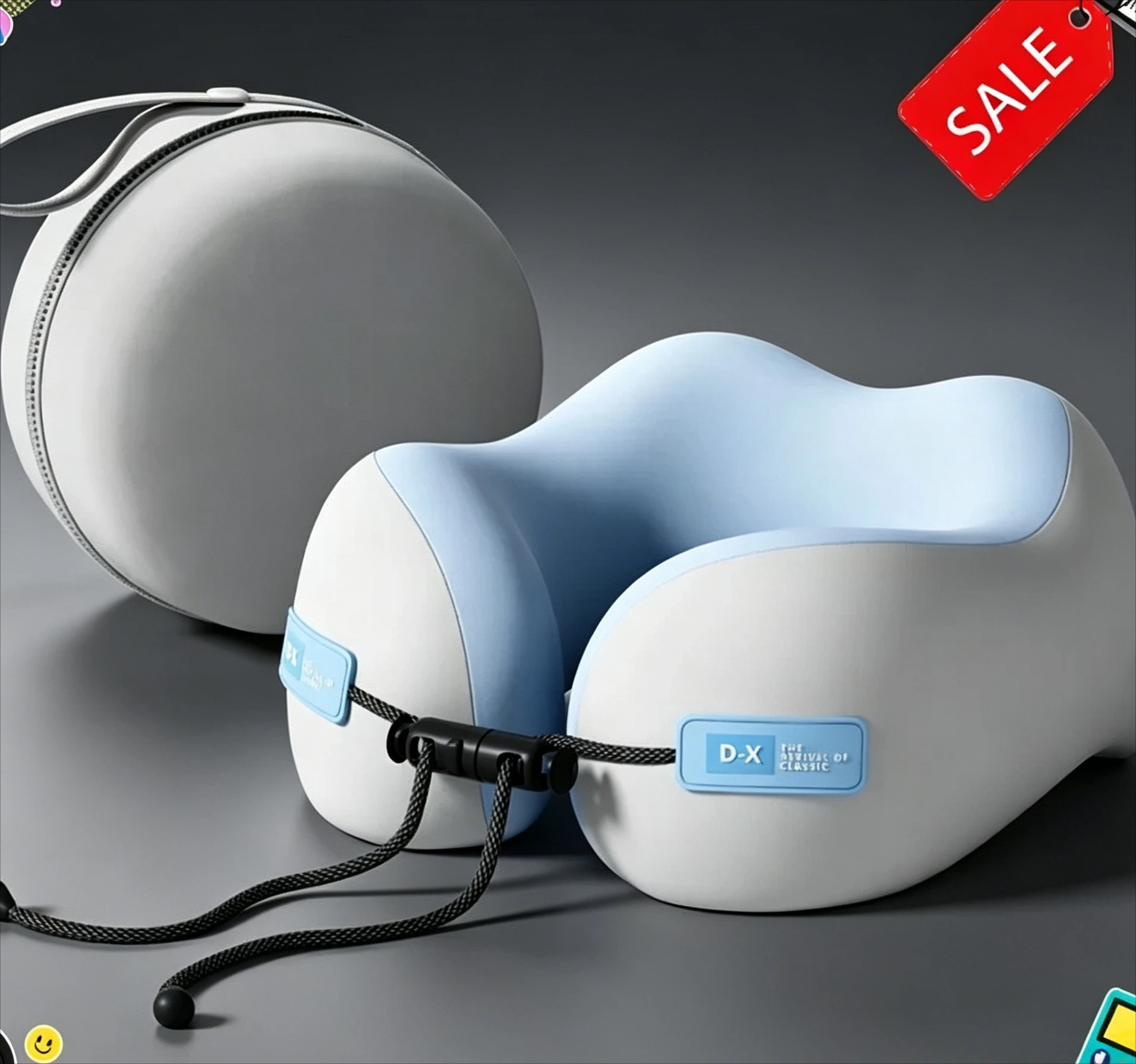 Massage Neck Pillow U-Shaped Memory Foam Neck Pillow Sleep Travel Pillow Soft Travel Pillow Cervical Spine Care Bedding