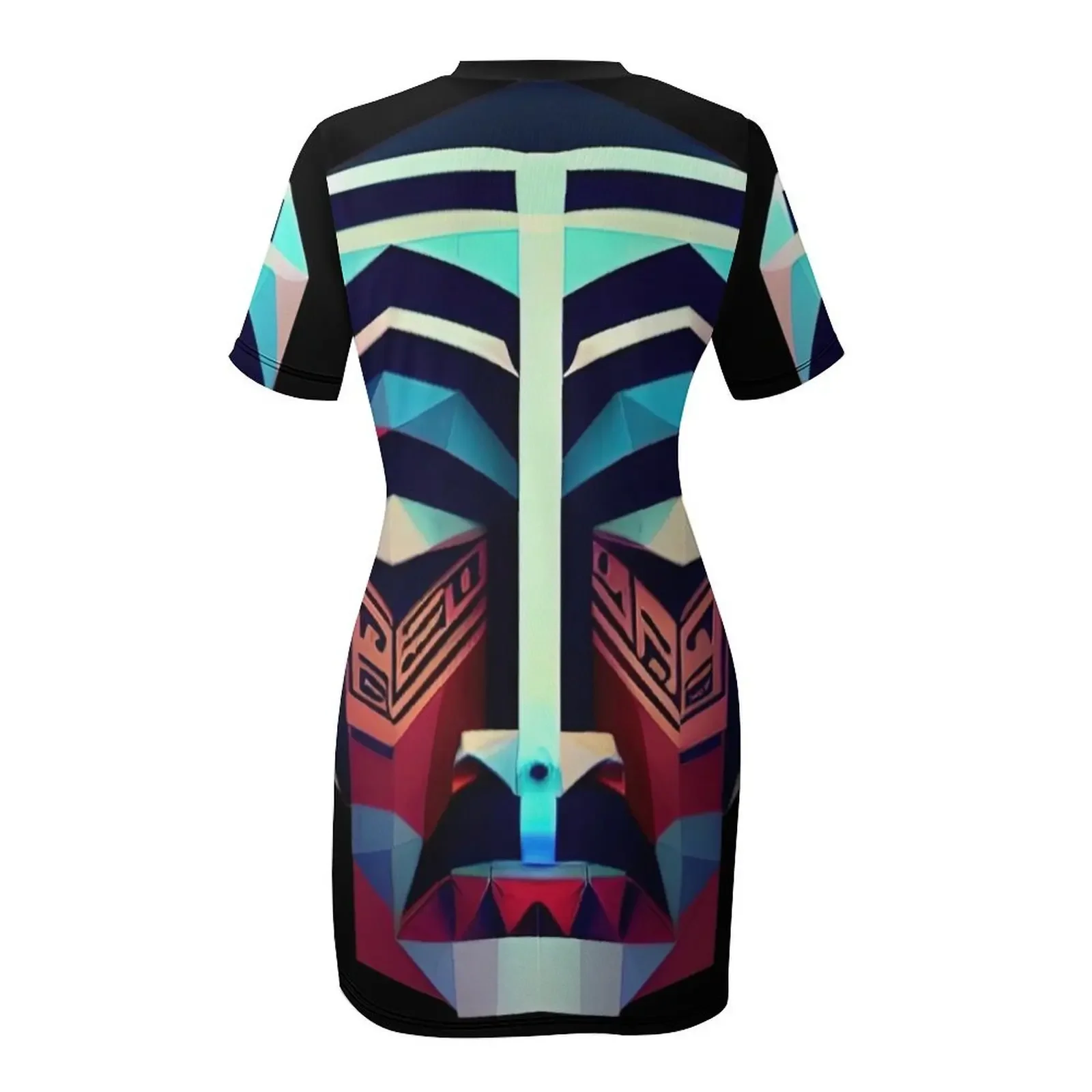 Maori Face Art Deco Short-Sleeved Dress Women dresses summer dress for women summer Prom gown luxury dress