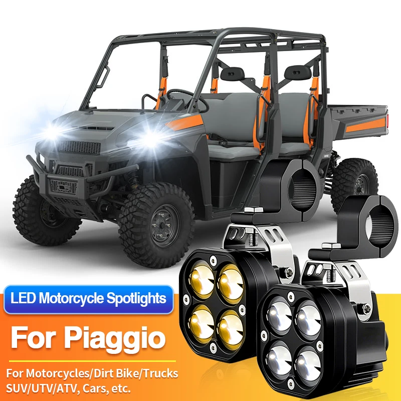 1 Set LED Motorcycles Headlight 2-Color Fog Light Spotlight Off Road for Polaris Outlaw 70 110/PRO RMK/Phoenix 200/Pro XD/RMK
