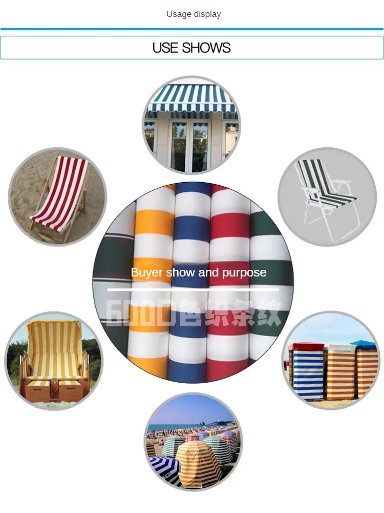 Thickend 600D Yarn-dyed Striped Waterproof Oxford Fabric Per Meter for Tent Awning Beach Chair Luggage Sewing Cloth Wearable Red