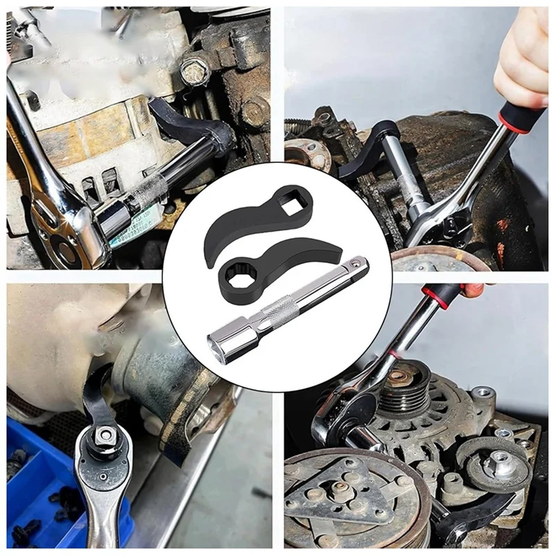 Top Sale 3 Pcs Crowbar Adapter-Head Tool,Pry Bar Wrench Adaptor-Head Fits 1/2Inch Drive Ratchets Half Shaft Removal Tool