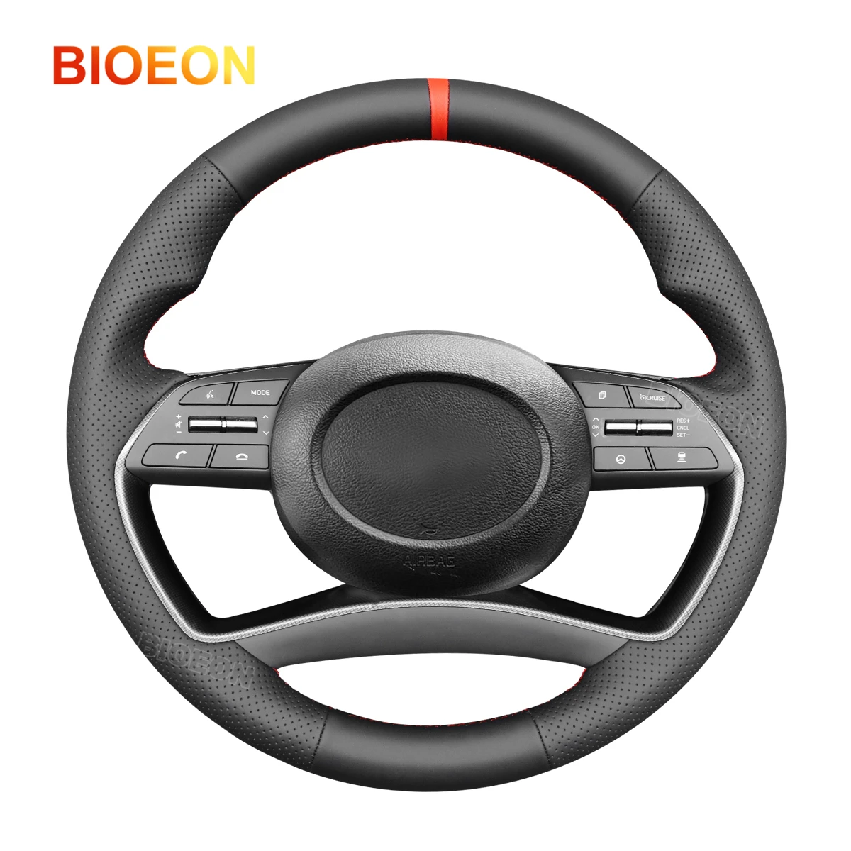 

Bioeon Hand-Stitched Faux Leather Steering Wheel Cover for Hyundai Sonata 2020-2023 / Palisade 2023-2025