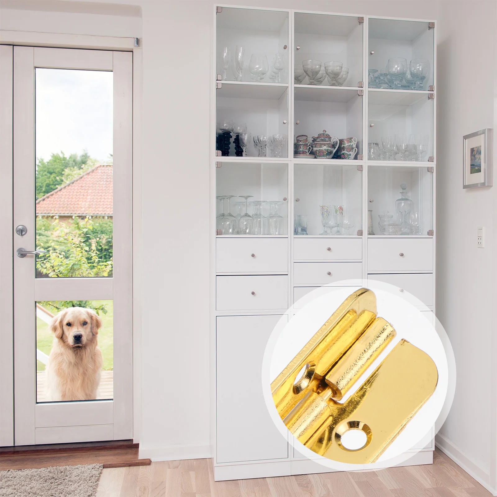 

2Pcs Zinc Alloy Golden Cabinet Hinges Heavy Duty Furniture Hinge for Door Closers Bookcase Shoe Cabinet Use Metal Door Hinge